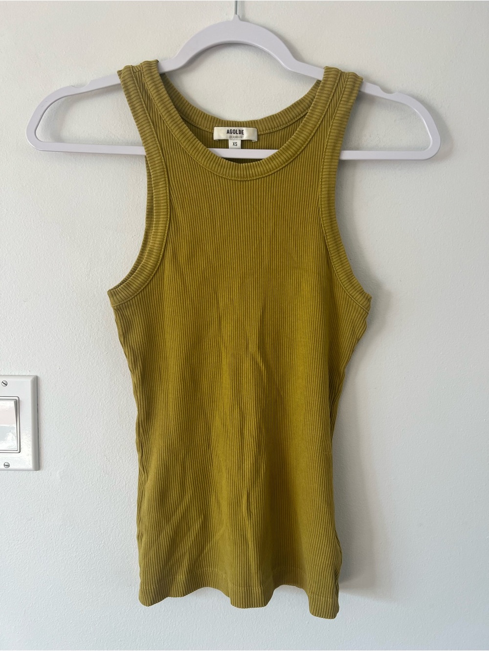 Agolde Los Angeles Bailey Crewneck Ribbed Tank Top Womens XS X Small
